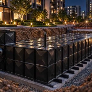 BDF Underground 20000L Water Tank — bdf water tank — installed on site before backfill