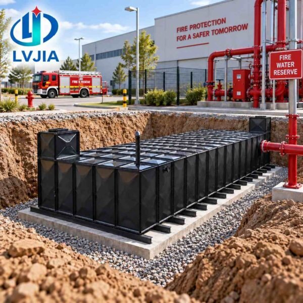 Anti-Floating BDF Underground Fire Water Tank — anti floating bdf tank — panel detail showing the bolted, gasketed joint