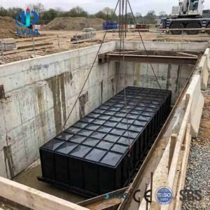 Food-Grade BDF Underground Water Tank 1000m3 — food grade bdf tank — full elevation of the assembled tank