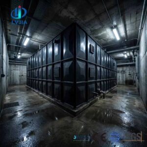 Food-Grade BDF Underground Water Tank 1000m3 — food grade bdf tank — sectional panels being assembled on site