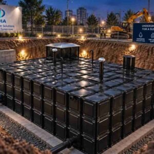 BDF Underground Irrigation Water Tank — bdf irrigation water tank — full elevation of the assembled tank