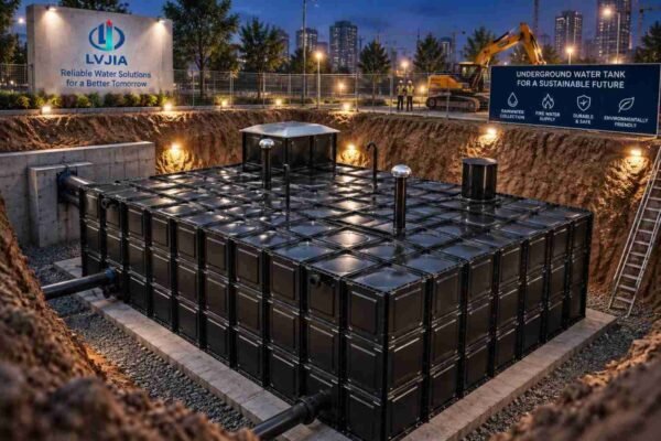 BDF Underground Irrigation Water Tank — bdf irrigation water tank — full elevation of the assembled tank