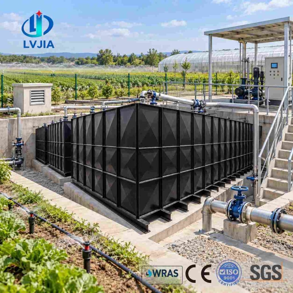 BDF Underground Irrigation Water Tank — bdf irrigation water tank — manhole cover and ladder access