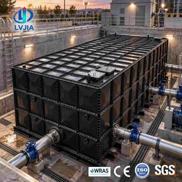 BDF Underground Pump Station Tank 1000m3 — bdf pump station tank — installed on site before backfill