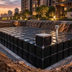 BDF Underground Rainwater Storage Tank — bdf rainwater storage tank — panel detail showing the bolted, gasketed joint