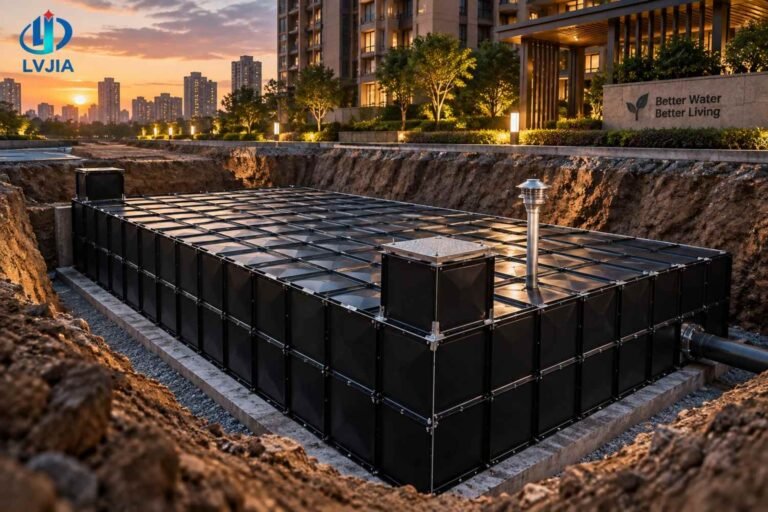 BDF Underground Rainwater Storage Tank — bdf rainwater storage tank — panel detail showing the bolted, gasketed joint