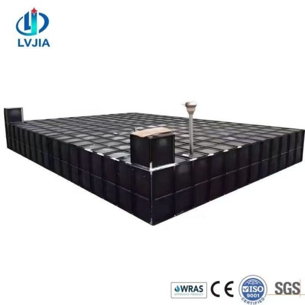 BDF Underground Rainwater Storage Tank — bdf rainwater storage tank — sectional panels being assembled on site