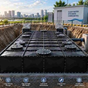 BDF Underground Pump Station Tank 1000m3 — bdf pump station tank — inside the assembled tank before filling