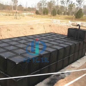 Heavy-Duty BDF Underground Fire Water Tank — bdf fire water tank — flange, valve and float connections in place