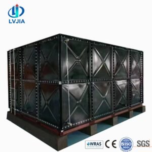 Enamel Drinking Water Tank, Sectional — enamel drinking water tank — inside the assembled tank before filling