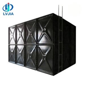 Enamel Fire Water Tank, 1000 Litre — enamel fire water tank — sectional panels being assembled on site