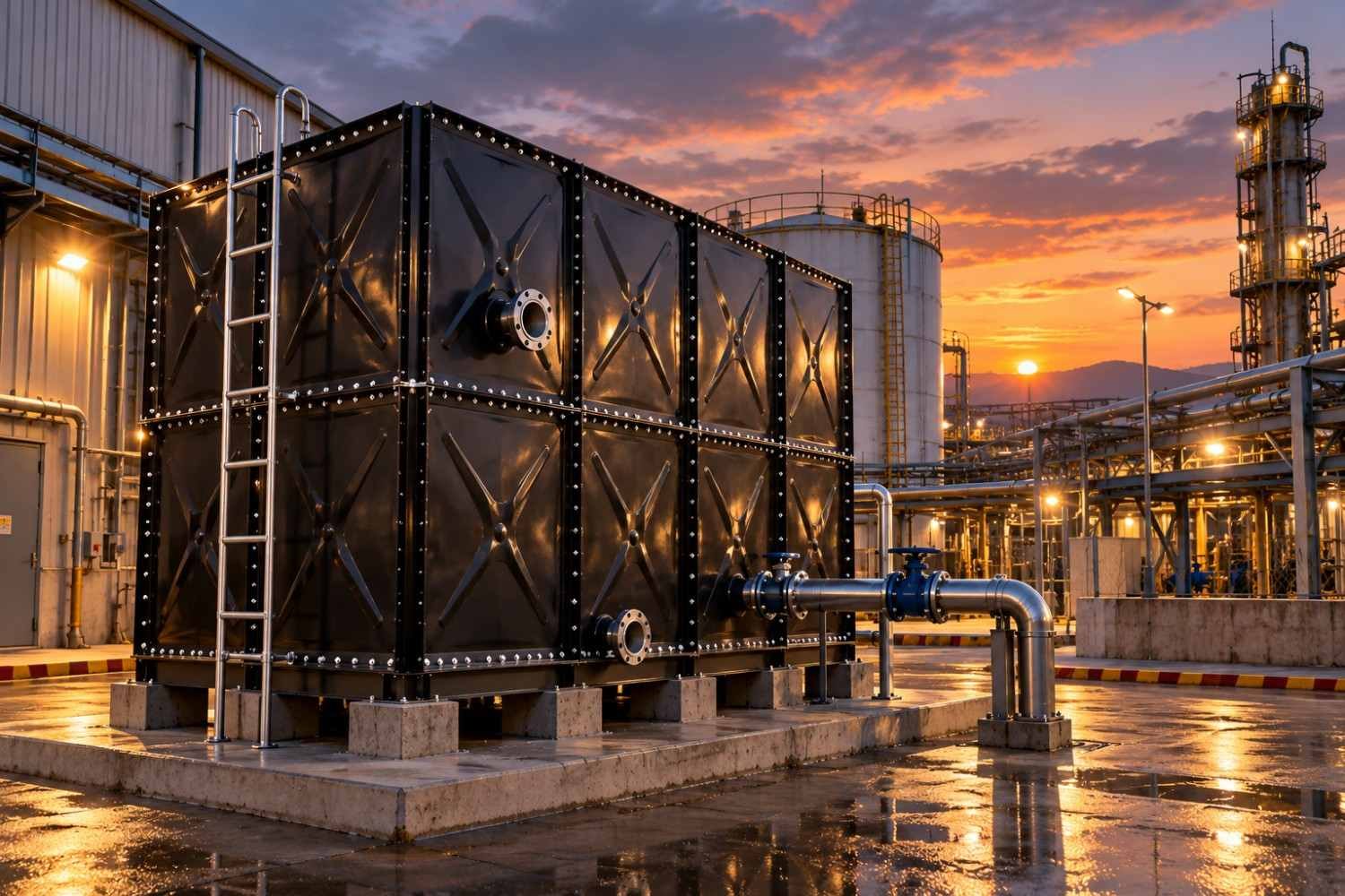 Enamel glass-fused-to-steel water tank, 1000 m³ corrosion-resistant model built by LVJIA