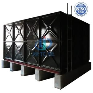 Enamel Heat Pump Tank, Coil Cylinder — enamel heat pump tank — sectional panels being assembled on site