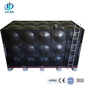 Insulated Enamel Water Tank, Fire and Potable — insulated enamel water tank — full elevation of the assembled tank