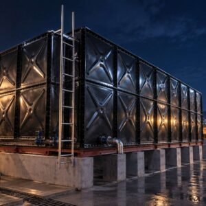 Enamel Rainwater Tank, 100,000 Gallon — enamel rainwater tank — full elevation of the assembled tank