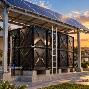 Enamel Solar Water Tank, Split System 200 L — enamel solar water tank — full elevation of the assembled tank