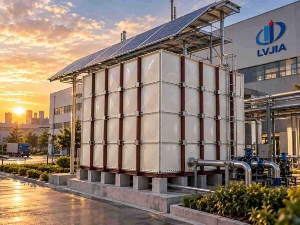 GRP Anti-Corrosion Water Tank — GRP anti corrosion water tank — installed on site before backfill