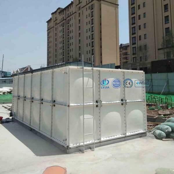 GRP Anti-Corrosion Water Tank — GRP anti corrosion water tank — completed installation ready for commissioning