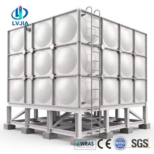 Portable GRP Water Tank for Construction — portable GRP water tank — panel detail showing the bolted, gasketed joint