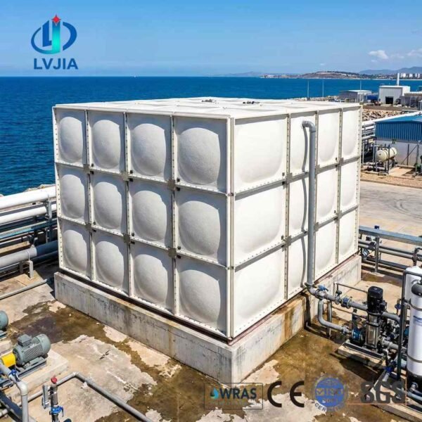 Portable GRP Water Tank for Construction — portable GRP water tank — access hatch, vent and pipework connections
