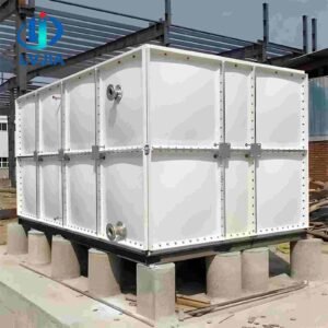 GRP Farm Water Tank 75,000 Litre — GRP farm water tank — sectional panels being assembled on site