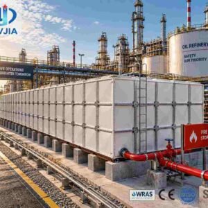 GRP Fire Water Tank, 40,000 Gallon — GRP fire water tank — access hatch, vent and pipework connections
