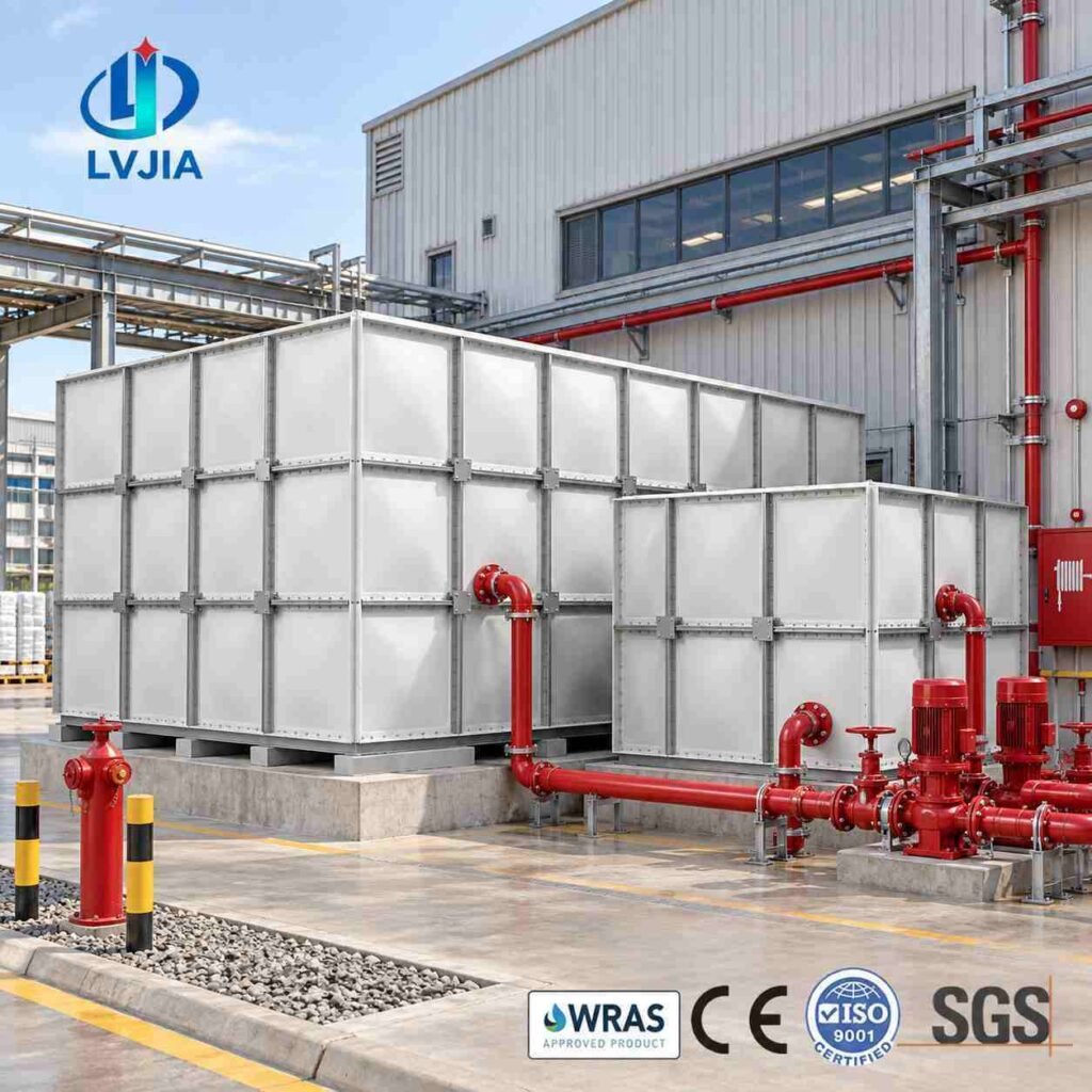 Horizontal GRP Water Tank, Low Profile