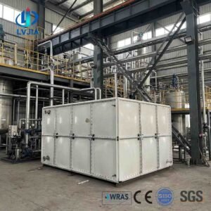 GRP Sectional Water Tank, Bolted Panels — GRP sectional water tank — full elevation of the assembled tank