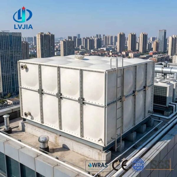 SMC Water Tank for Hotels and Apartments — SMC water tank — panel detail showing the bolted, gasketed joint