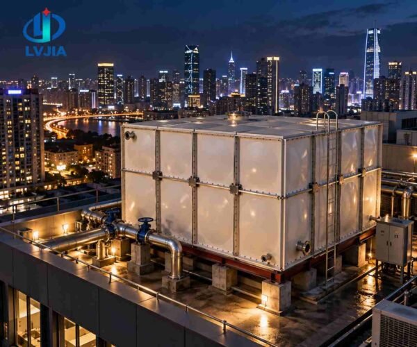 SMC Water Tank for Hotels and Apartments — SMC water tank — access hatch, vent and pipework connections