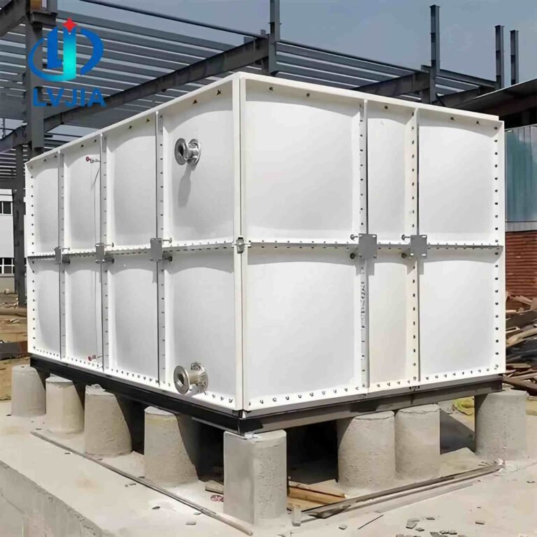 GRP Cooling Water Tank, Industrial — GRP cooling water tank — full elevation of the assembled tank