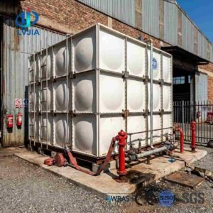 Rooftop GRP Water Tank, Bolted — rooftop GRP water tank — installed on site before backfill
