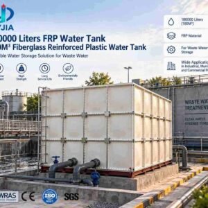 GRP Wastewater Tank, 180 m&sup3; — GRP wastewater tank — panel detail showing the bolted, gasketed joint