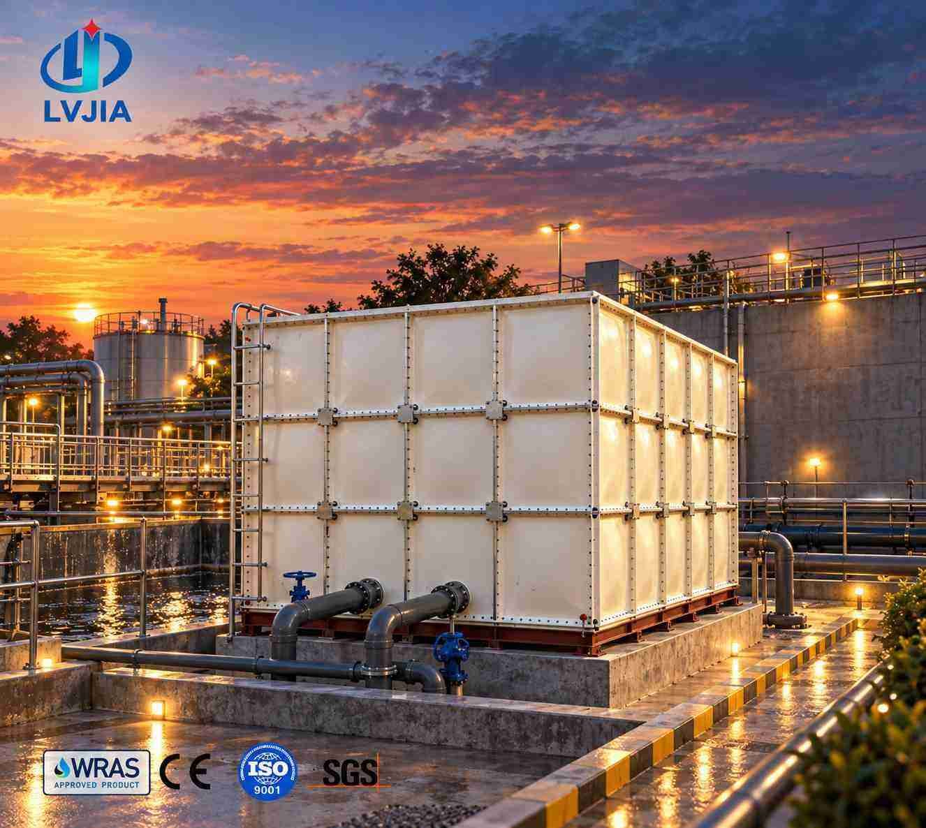 GRP Wastewater Tank, 180 m³
