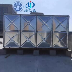 Portable Galvanized Water Tank, Site Use — portable galvanized water tank — access hatch, vent and pipework connections