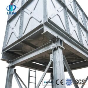 Galvanized Cooling Water Tank, Tower Basin — galvanized cooling water tank — access hatch, vent and pipework connections