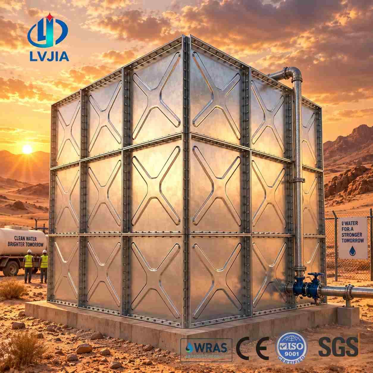 Galvanized Water Storage Tank, Drought Relief