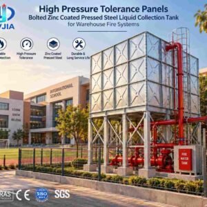 Galvanized Fire Water Tank, High Pressure — galvanized fire water tank — full elevation of the assembled tank