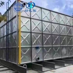 Galvanized Fire Water Tank, High Pressure — galvanized fire water tank — completed installation ready for commissioning