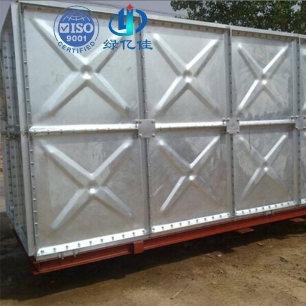 Sealed Galvanized Water Tank, Covered — sealed galvanized water tank — full elevation of the assembled tank