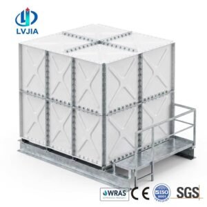 Sealed Galvanized Water Tank, Covered — sealed galvanized water tank — access hatch, vent and pipework connections