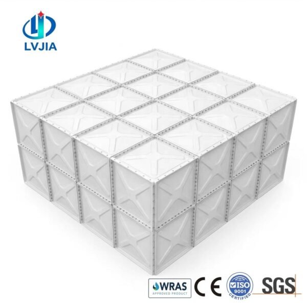 Galvanized Water Tank for High Rise Buildings — galvanized water tank for buildings — sectional panels being assembled on sit