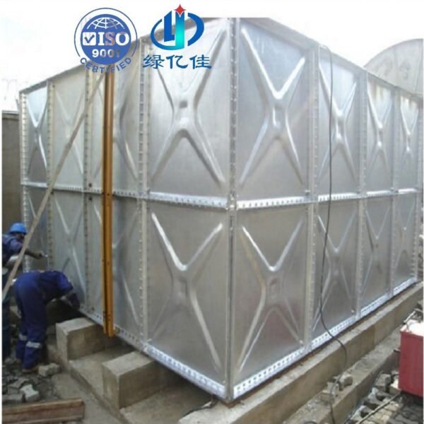 Galvanized Water Tank for High Rise Buildings — galvanized water tank for buildings — completed installation ready for commis