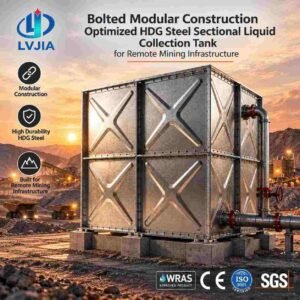 Galvanized Mining Water Tank — galvanized mining water tank — installed on site before backfill