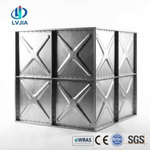 Galvanized Mining Water Tank — galvanized mining water tank — sectional panels being assembled on site