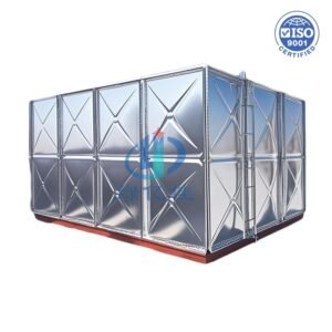 Modular Galvanized Water Tank, 100 m&sup3; — modular galvanized water tank — completed installation ready for commissioning