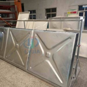 Galvanized Sectional Water Tank, 100 m&sup3; — galvanized sectional water tank — completed installation ready for commissioni