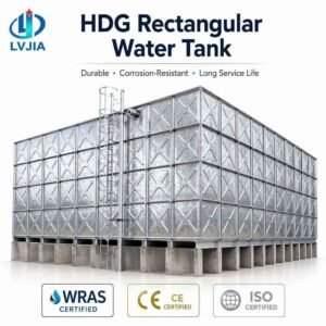 Galvanized Sectional Water Tank, 100 m&sup3; — galvanized sectional water tank — panels crated for delivery from the Dezhou f