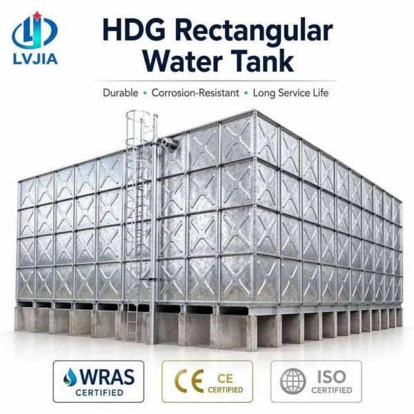 Galvanized Sectional Water Tank, 100 m&sup3; — galvanized sectional water tank — panels crated for delivery from the Dezhou f