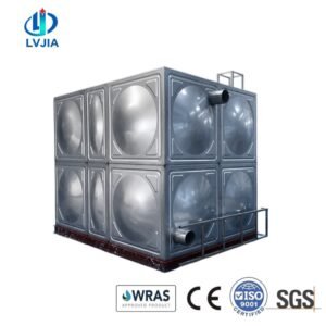Stainless Steel Drinking Water Tank, 200 m&sup3; — stainless steel drinking water tank — panel detail showing the bolted, gas
